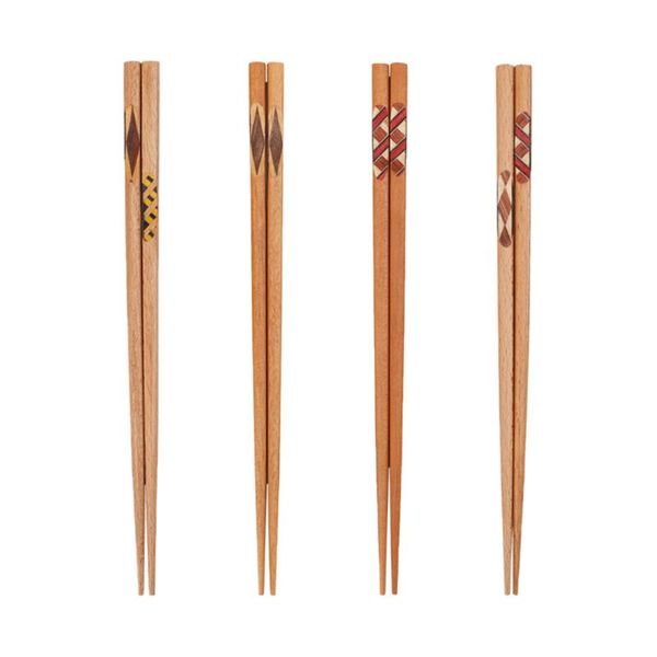 

chopsticks 4 pairs of portable wooden cutlery japanese style gifts (assorted color)
