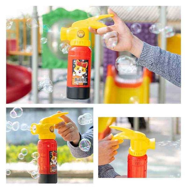 

tiktok, the same electric audio and light music bubble fire extinguisher, automatic blowing machine, children's toys.