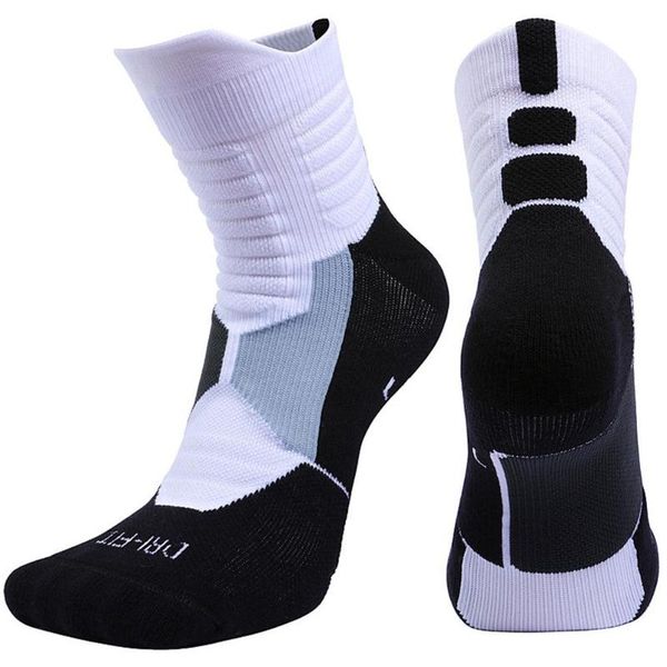 

sports socks professional deodorant mid-hose basketball stockings, Black