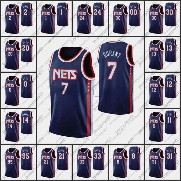 

2021-22 printed men basketball harden kyrie irving kevin durant patty mills joe harris 75th anniversary city 2022 edition jerseys, Black;red