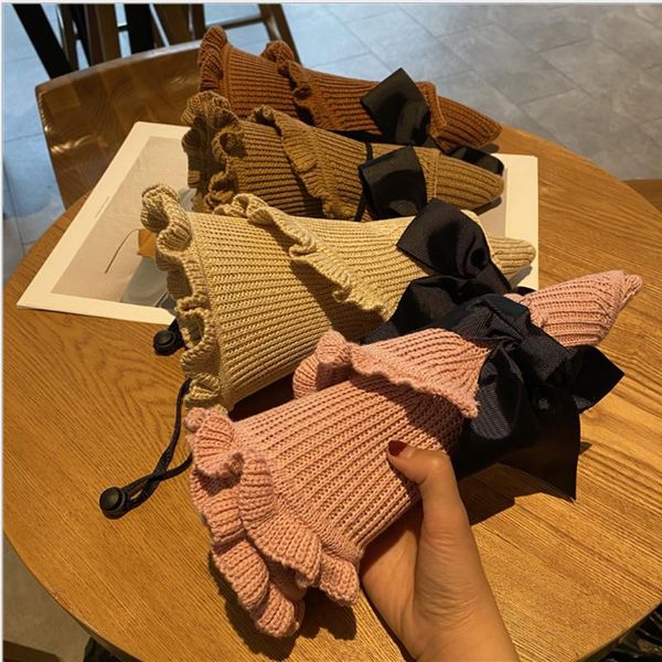 

beanie/skull caps bowknot sun hat hollow women's uv protection beach ribbon knitted big eaves lace foldable, Blue;gray