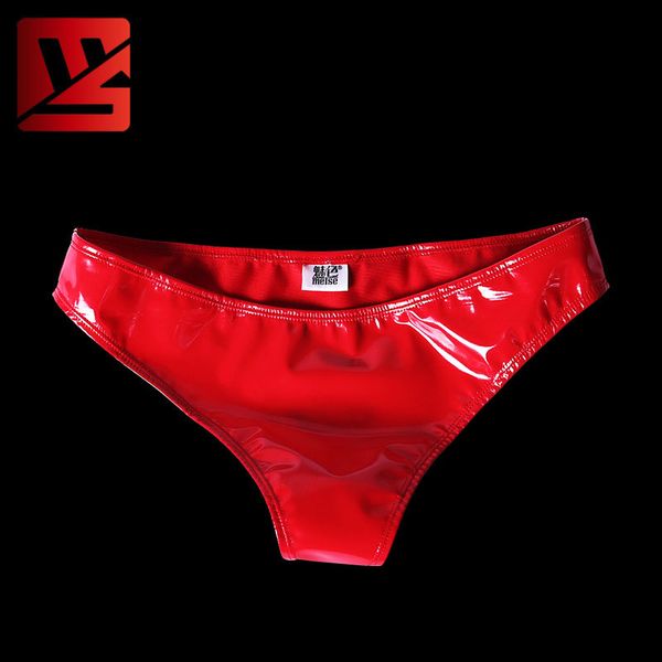 

Plus Size Latex PVC Shiny Low-Rise G-string Panties Sexy G string Micro Thong T-Back Erotic Lingerie Smooth Thongs Stage Wear