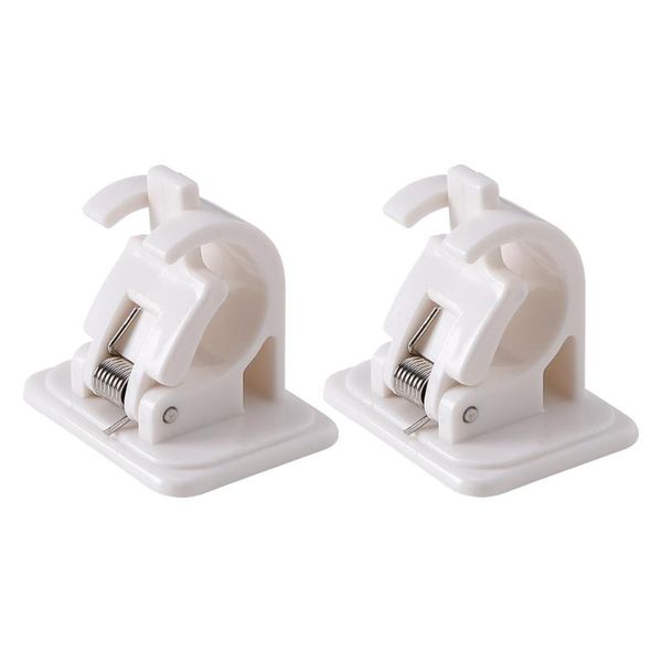

hooks & rails 2pcs curtain pole wall brackets holder rod hook self adhesive bracket towel drapery holders