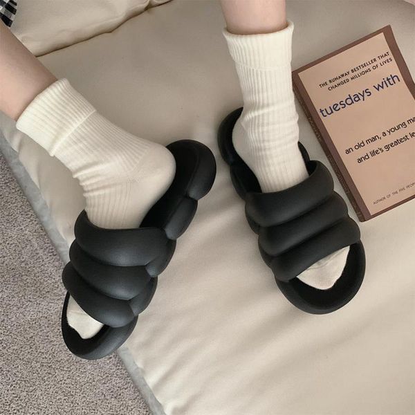 

slippers 2021 summer women indoor floor flat shoes eva flip flops female non-slip bathroom home beach sandals, Black