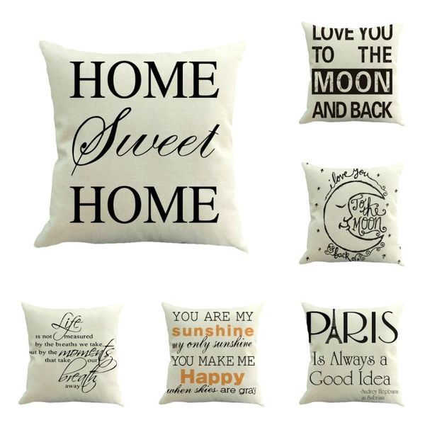 

cushion/decorative pillow 25 letter printed throw cover cotton linen sofa cushion perfect quality home decoration gift