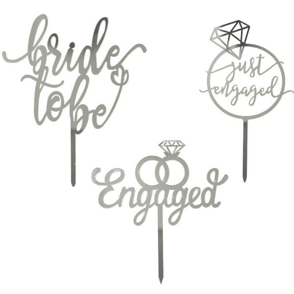

other event & party supplies silver gold bride to be acrylic cake er diamond ring just engaged wedding decoration baking favors