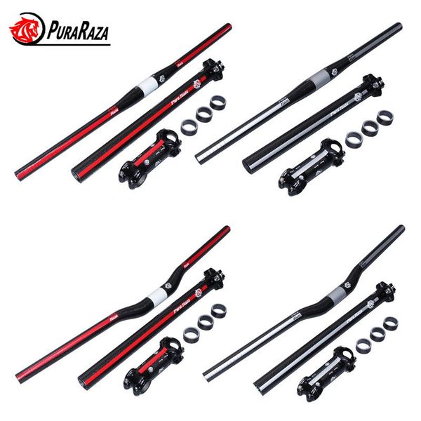

bike handlebars &components pura raza set of carbon mtb handlebar + seatpost stem 5pcswasher =1 lot parts