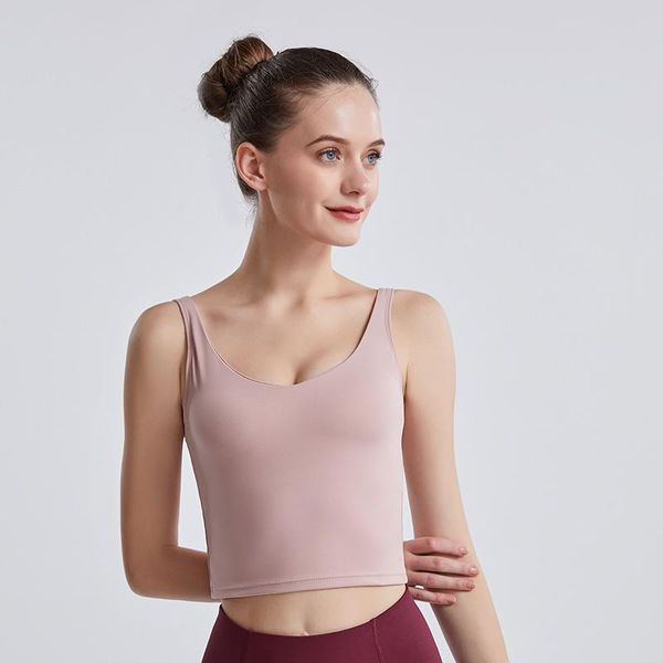 

yoga outfit women padded sports bra crop breathable gym fitness tank medium support for workout running