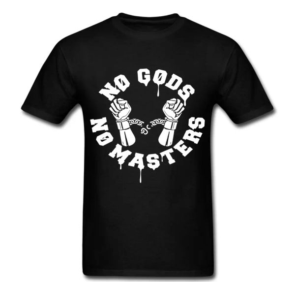 

no gods no masters handcuffs t shirt tee unisex, White;black