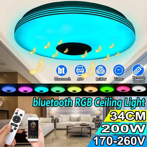 

ceiling lights modern rgb led home lighting app bluetooth music light bedroom lamps smart lamp 170-260v 34cm