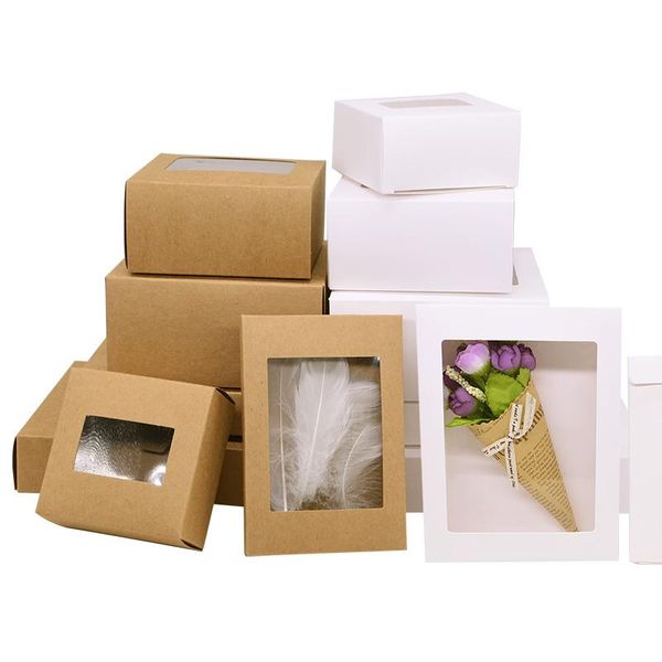 

gift wrap 6pcs multi size cute square kraft packaging box wedding party favor supplies handmade soap jewelry cookies candy
