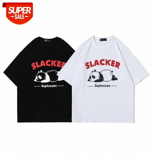 

supkcnxmc sleepy panda bear short sleeve men and women same batch #ld9m, White;black