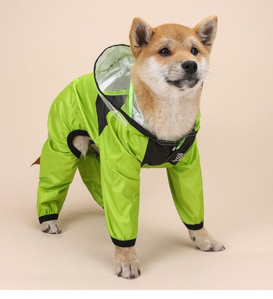 

dog apparel polyester reflective pet hooded raincoat outdoor clothes waterproof rain coat