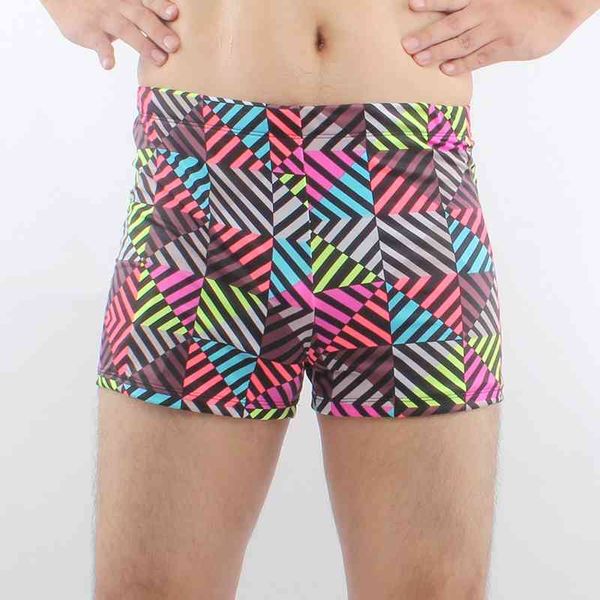 Swimmart Geométrico Drawstring Sexy Homens Swimwear 2020 Grandes Homens Banhos Banhos Curtos Plus Size XXXL Masculino Swimsuit Swimsuit Shipping X0316