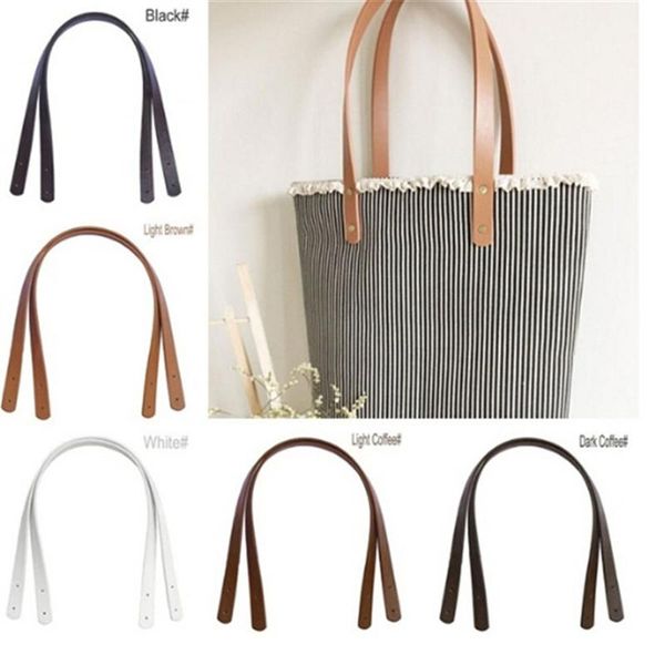 

bag parts & accessories 2 pc belt detachable pu leather handle lady shoulder diy replacement handbag band strap, Black