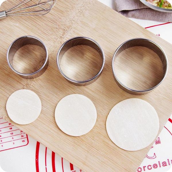 

pcs round dumpling skin mold cutter set stainless steel dumplings wrappers molds cookie pastry baking cutting tool & tools