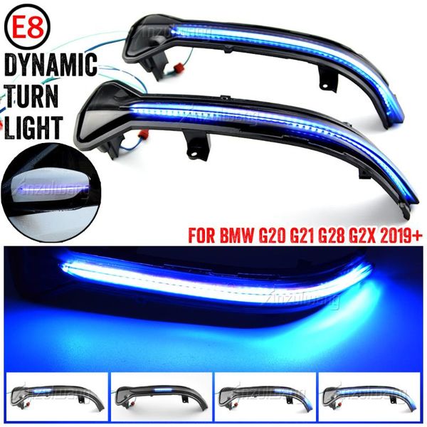 

emergency lights 2 pcs dynamic blinker turn signal led light for g20 g21 g28 g2x 2021 side wing rear-view mirror indicator