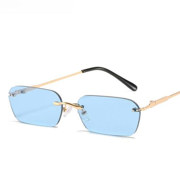 

sunglasses woman square retro rectangular rimless male female sun glasses men frameless 2021 uv400 rectangle eyewear, White;black