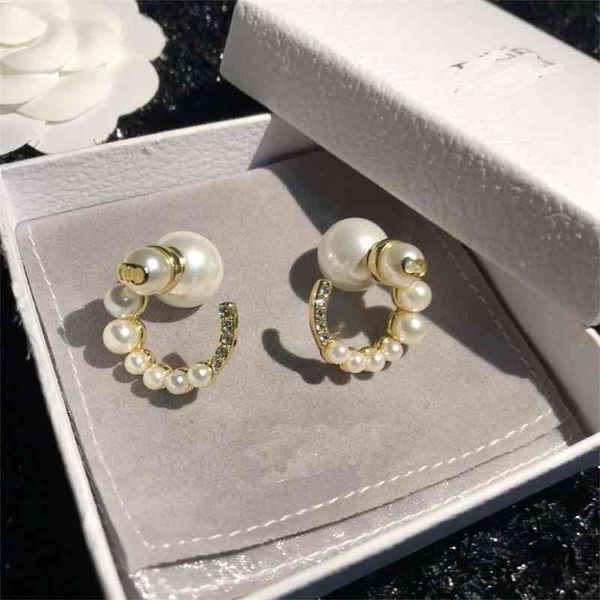 

70% off outlet online 2021 new style fashion pearl design earrings silver needle earrings for women, Golden
