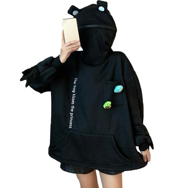 

men's hoodies & sweatshirts cute sporty long sleeve plush hoodie men women sweatshirt animal shape for school, Black