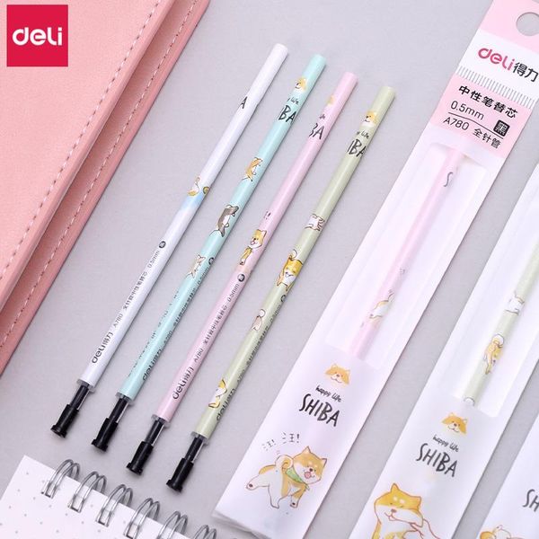 

refills deli pen refill 60pcs cute animal shiba gel 0.5mm ink for pens kawaii school office accessories black, Black;red