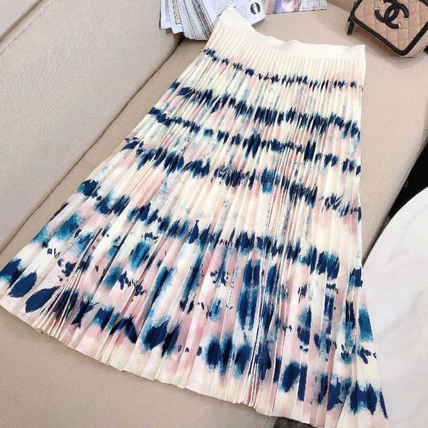 

skirts romantic girl breath high waist spring printed dye attached skirt big dust flying zioa, Black