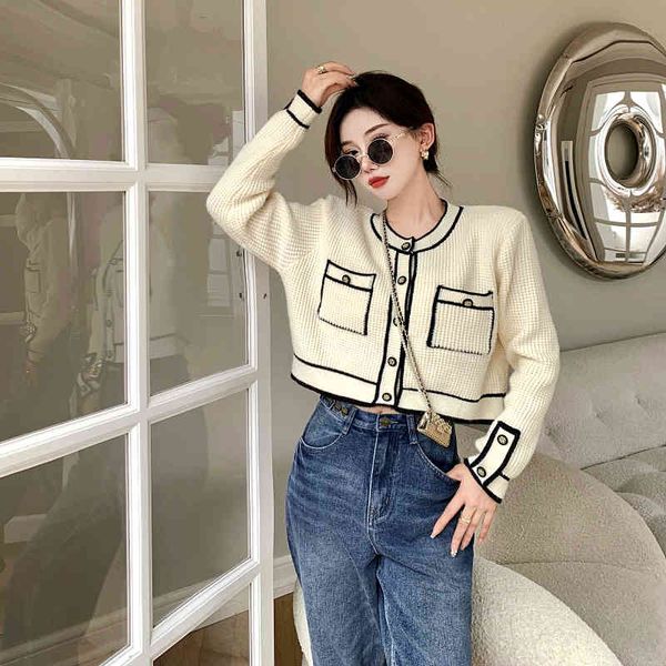 

women's sweaters korean-style knit women short cardigan sweater spring female casual fall femme s arrival wnis, White;black