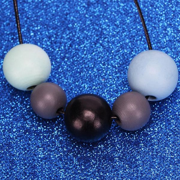 

pendant necklaces long chain wood beads necklace women geometric wooded statement & pendants collier femme jewelry collares, Silver