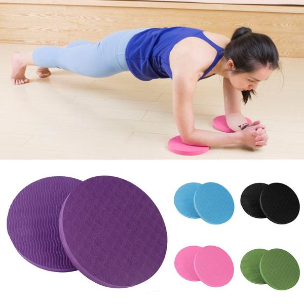 

2pcs/set portable small round knee pad yoga mats fitness sprot plank gym disc protective cushion non slip tpe mat
