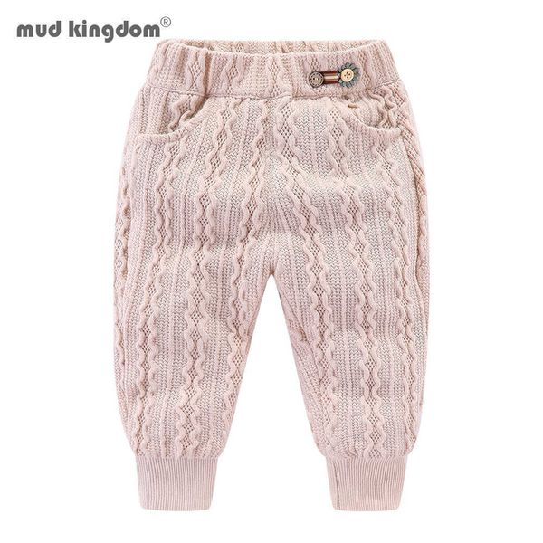 

mudkingdom girls knit pants winter cable leggings warm children clothes baby girl ribbed trousers 210615, Blue