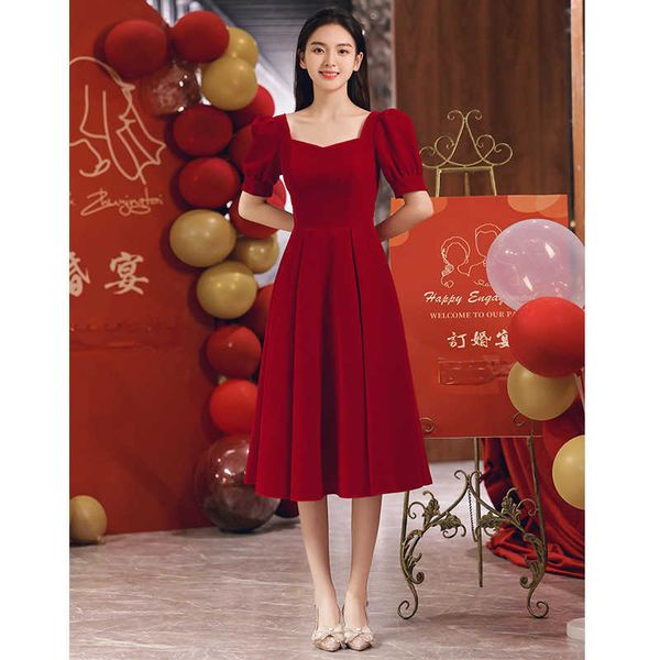 

luxury evening dress women toastg cloth can usually wear we red weddg engagement bride's return , small man autumn and winter, Black;gray