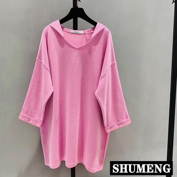 

women's hoodies & sweatshirts oversize women long 2021 spring simple solid hooded hoodie femme casual loose cotton shirts, Black