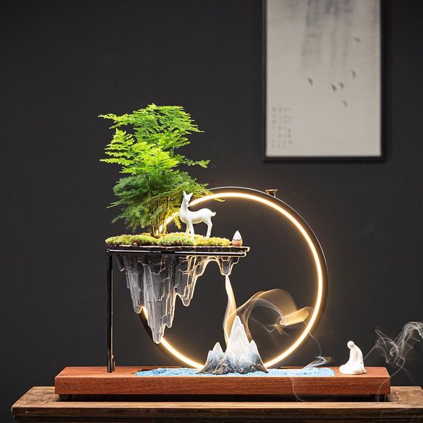 

fragrance lamps waterfall backflow incense burner sandalwood creative diffuser holder home smell bruleur encens decor dh50xl