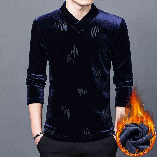 

youth autumn winter abstract pattern youth v-neck floral long sleeve pullover slim fit blue casual men's wear, White;black