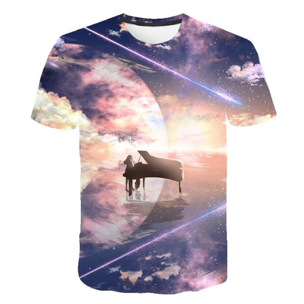 

men's t-shirts 2021 summer t-shirt short sleeve o-neck fashion comfortable stars 3d printing women's casual sports, White;black
