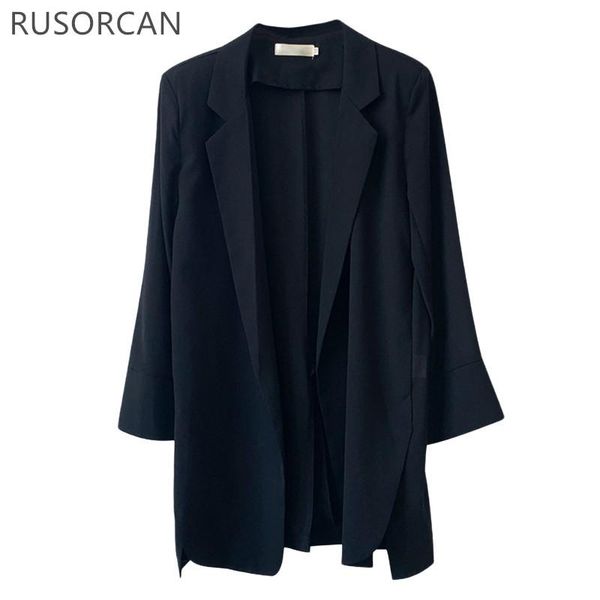 

women's suits & blazers summer thin chiffon small suit jacket drape loose white large size temperament fashion wild sun cardigan, White;black