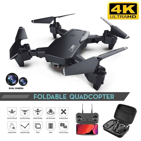 

rc drone 4k hd wide angle camera 1080p wifi fpv dual quadcopter real-time transmission helicopter toys drones