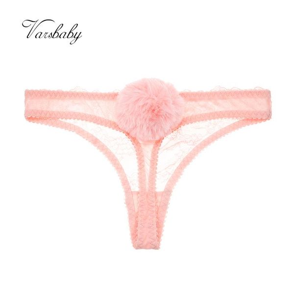 

women's panties varsbabay ladies tail thong lace transparent breathable, Black;pink
