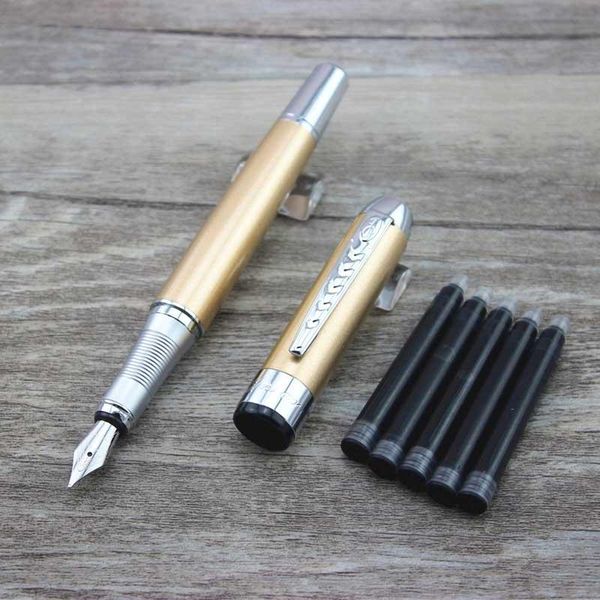 

fountain pens jinhao pen luxury metal business gift boyfriend teacher father present with 5pcs ink sac 002