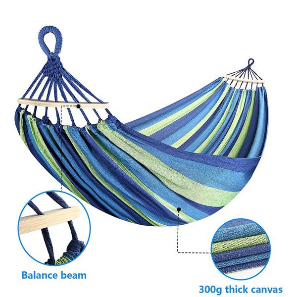 

outdoor pads hammock portable garden sports home travel camping swing canvas stripe hang bed double single people