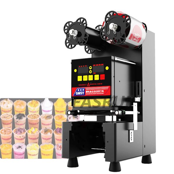 Máquina de selagem automática dos copos automáticos da máquina de plástico do copo dos chás de papel de plástico Seladores para bar ou de chá de leite
