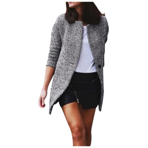 

women's wool & blends chamsgend 2021 winter warm trench european plus size women wool&blends paid jackets hooded basic coats black oute