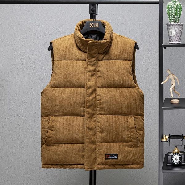 

men's vests arrival vest jacket mens autumn warm sleeveless male winter corduroy casual waistcoat brand clothing veste homme 5xl, Black;white