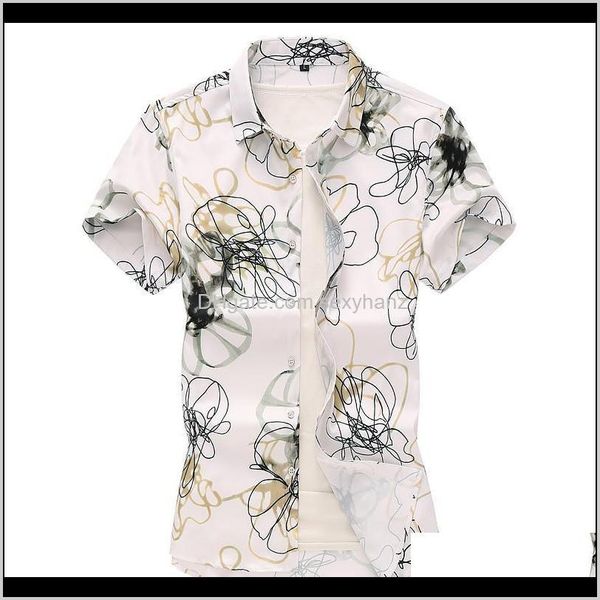 

shirts mens clothing apparel drop delivery 2021 social for evening dress men shirt short sleeve polyester casual blouse summer ybtw3, White;black