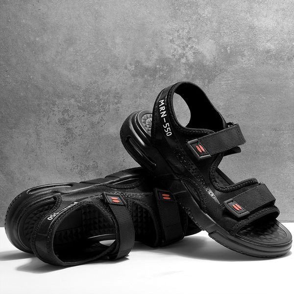 

slippers sandals men's summer leisure fashion outdoor beach soft soled sports sandals korean driving 3m16, Black