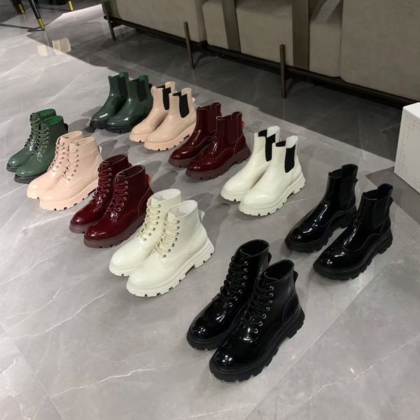 

autumn winter martin boots designer woman thick soled travel lace-up sneaker 100% leather fashion lady platform casual shoe gym running, Black