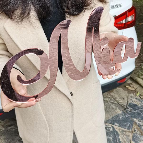 

other event & party supplies custom mirror rose gold acrylic baby name sign personalized wedding birthday decor shower backdrop