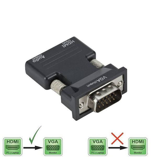 

audio cables & connectors -compatible female to vga male converter with adapter support 1080p signal output convertor+audio