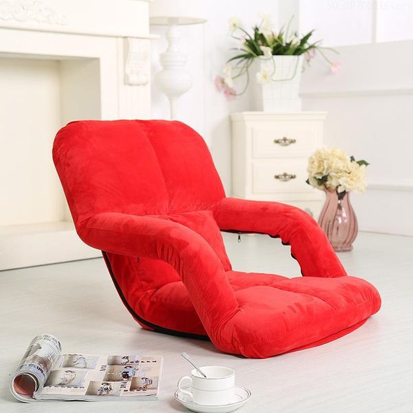

super soft cotton lazy sofa quality metal frame floor armchair 5 gear adjustable 100kg bearing reclining single chair bed camp furniture