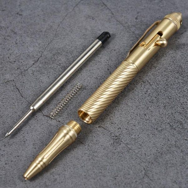 

gel pens solid handmade brass ink pen retro twist pattern bolt action writing tool w8ed